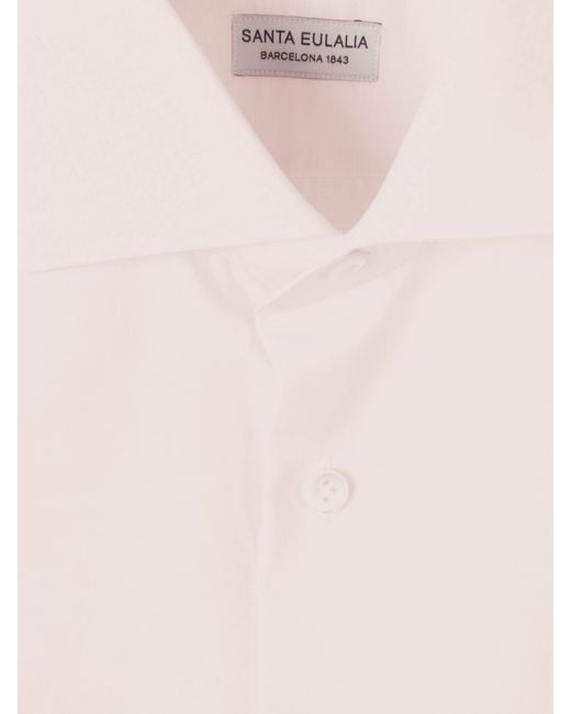 Santa Eulalia Pink Plain Blend Shirt for men