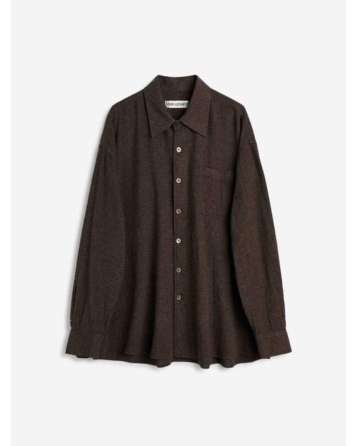 Our Legacy Brown Textured Shirt for men