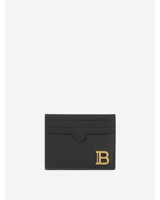 Balmain White B-Buzz Leather Wallet for men