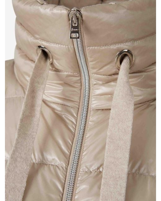 Herno Natural Down Jacket With Knit Sleeves
