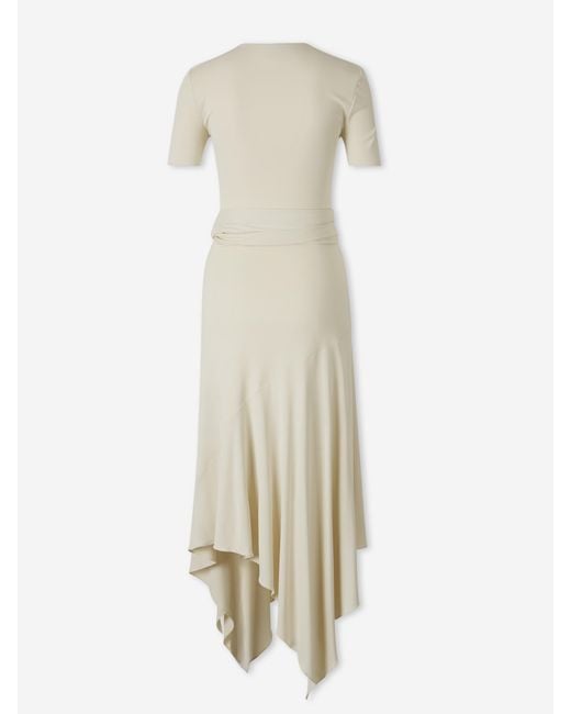 Vestido Asimétrico Cinturón Alaïa de color White