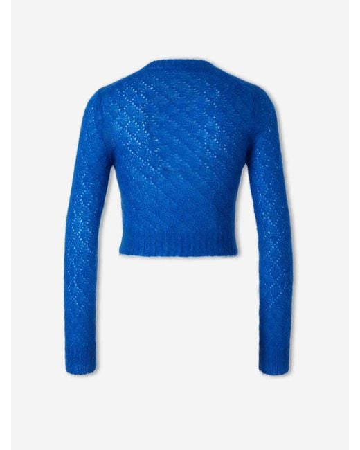 Jil Sander Blue Mohair Knit Sweater