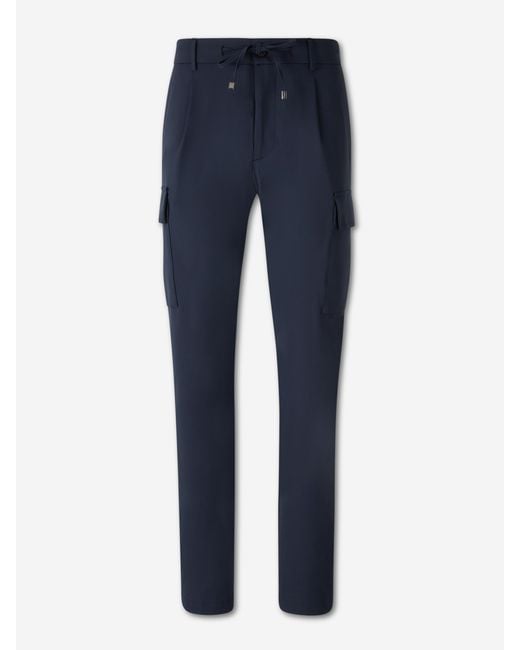 Berwich Blue Straight Cargo Pants for men