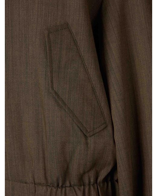 Ganni Brown Wool Bomber Jacket