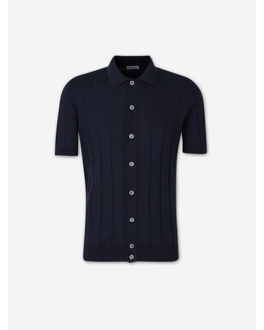 Santa Eulalia Blue Short Sleeve Cardigan for men