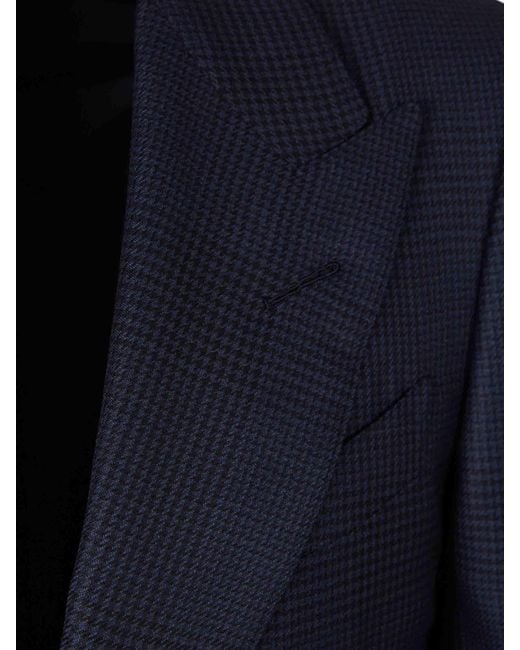 Tom Ford Blue Straight Wool Suit for men