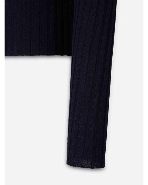 Balenciaga Blue Fine Ribbed Jersey