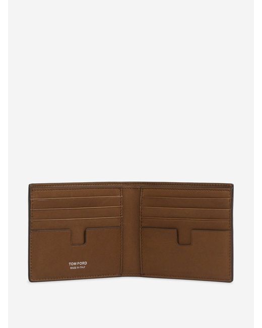 Tom Ford Brown Nubuck Folding Wallet for men