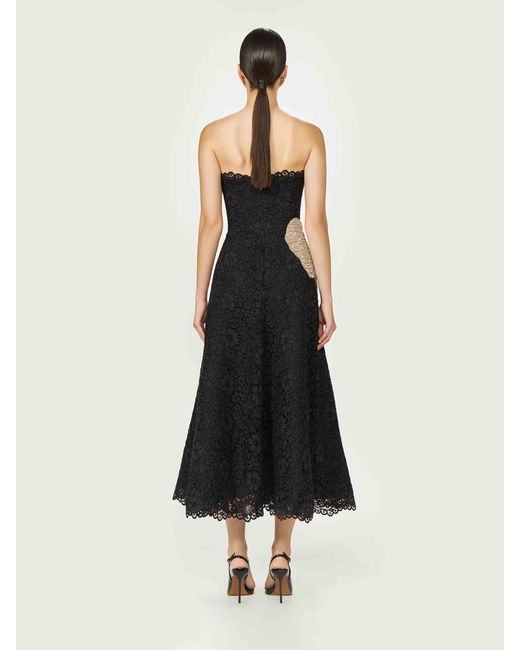 Costarellos Black Midi Dress Hallis