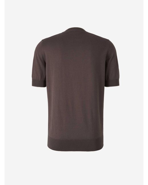 Camiseta Punto Algodón Brunello Cucinelli de hombre de color Brown