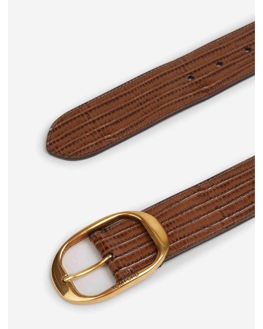Tom Ford Brown Leather Belt for men