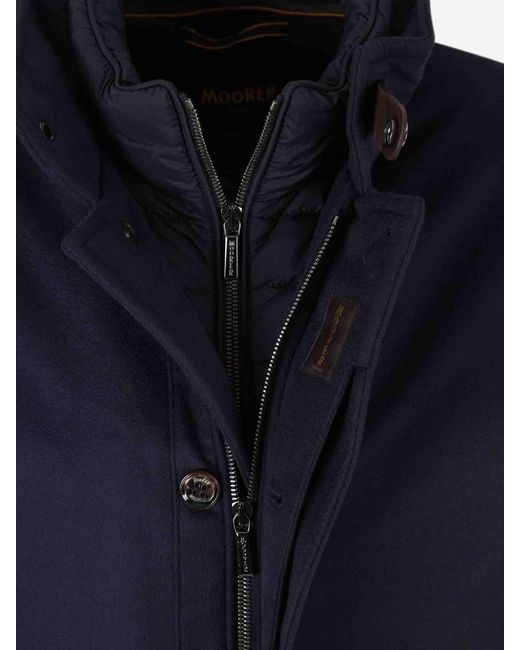 Moorer Blue Long Coat for men