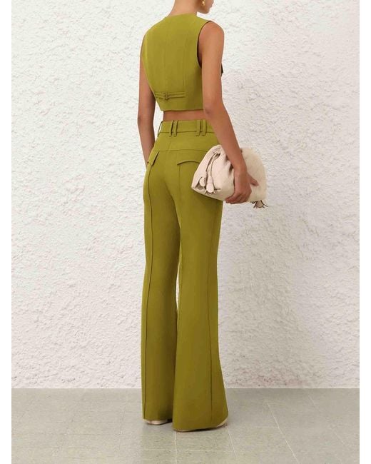 Zimmermann Green Flared Luna Pants