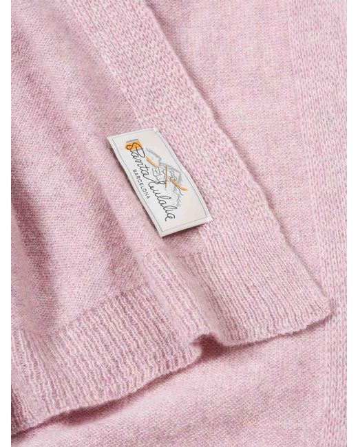Santa Eulalia Pink Plain Cashmere Scarf for men
