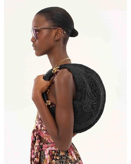 Sac Hobo En Raphia Summer Banana Chloé en coloris Black