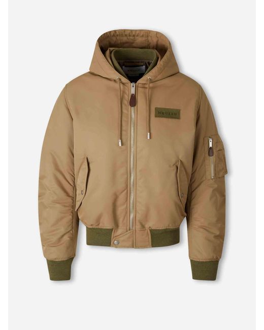 McQueen Natural Technical Jacket With Hood for men