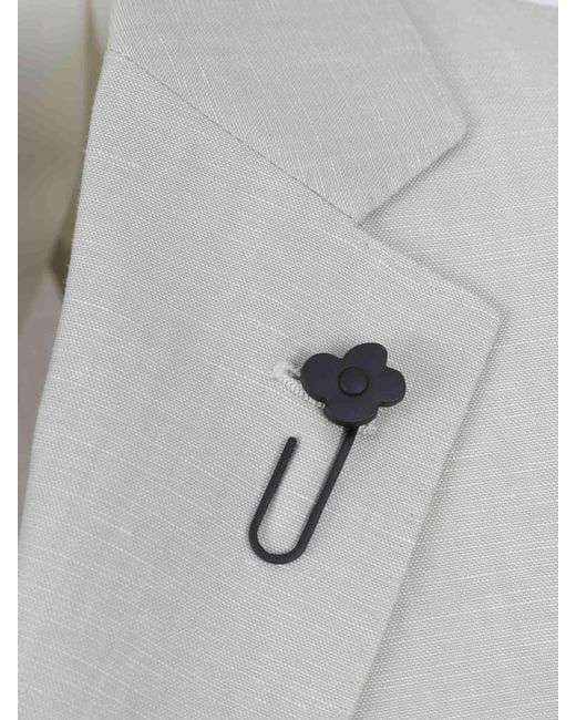 Lardini White Straight Wool Suit for men