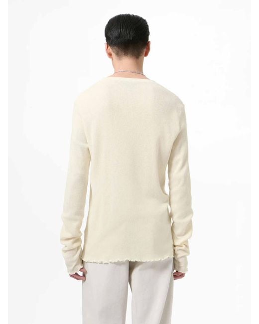 Our Legacy White Long Sleeve Knit T-Shirt for men