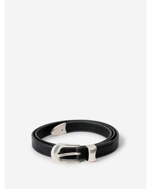Our Legacy Black Leather Belt With Buckle for men