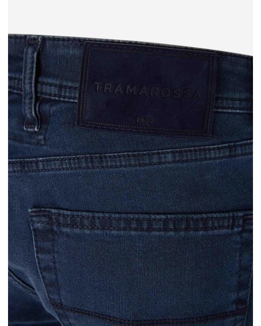 Jeans Rectos Algodón Tramarossa de hombre de color Blue