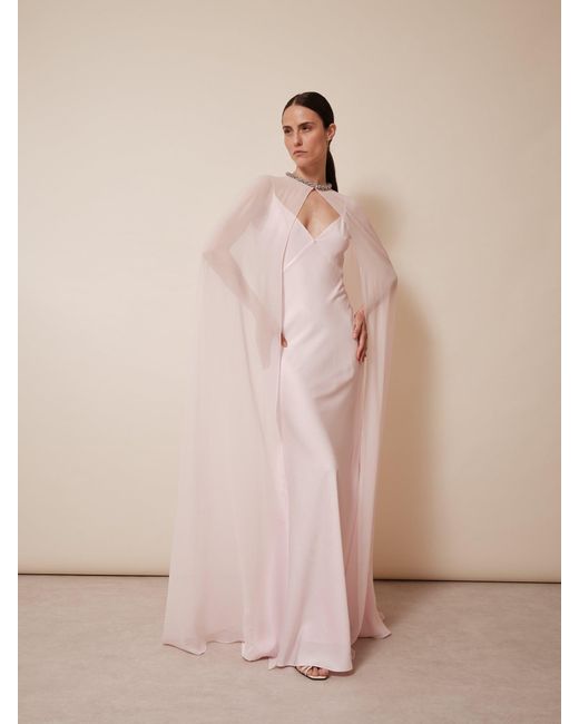 Roland Mouret Pink Maxi Satin Dress
