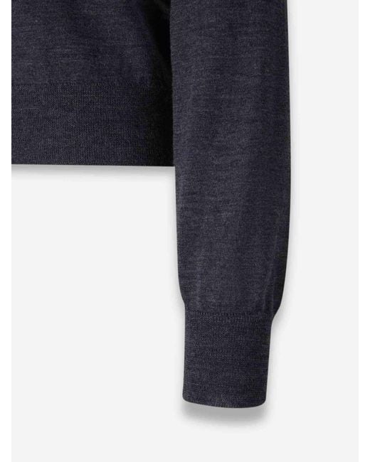 Maison Margiela Blue Wool Knit Cardigan