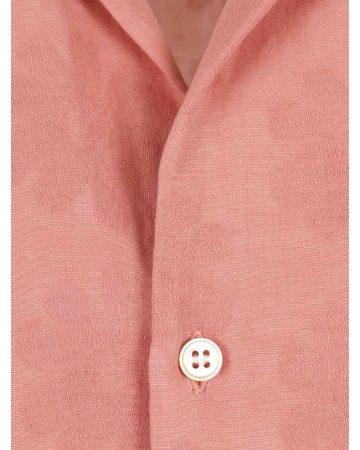 Vincenzo Di Ruggiero Pink Linen Casual Shirt for men