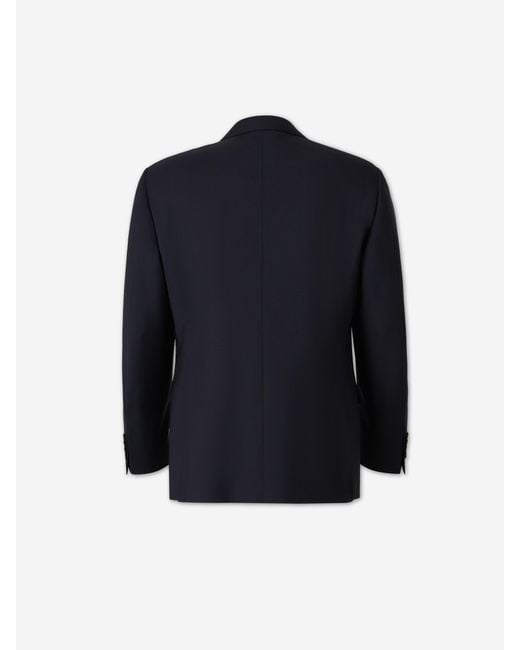 Canali Blue Straight Wool Suit for men