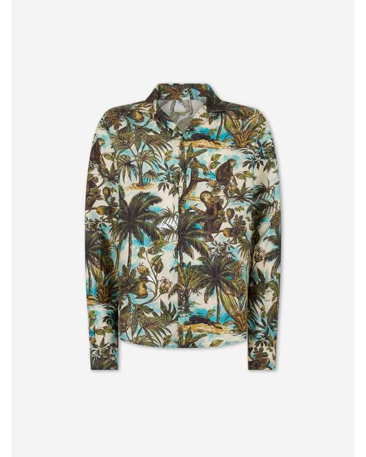 DSquared² Green Monkey Print Shirt for men