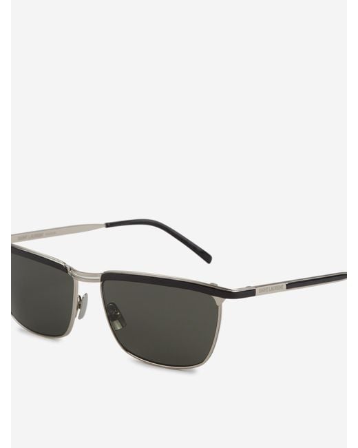 Saint Laurent Gray Square Sunglasses for men