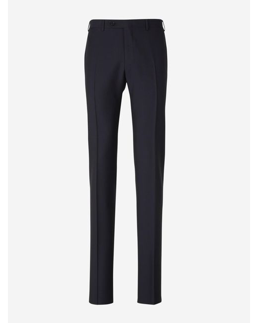 Canali Blue Plain Wool Suit for men