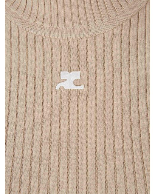 Courreges White Ribbed Jersey Logo