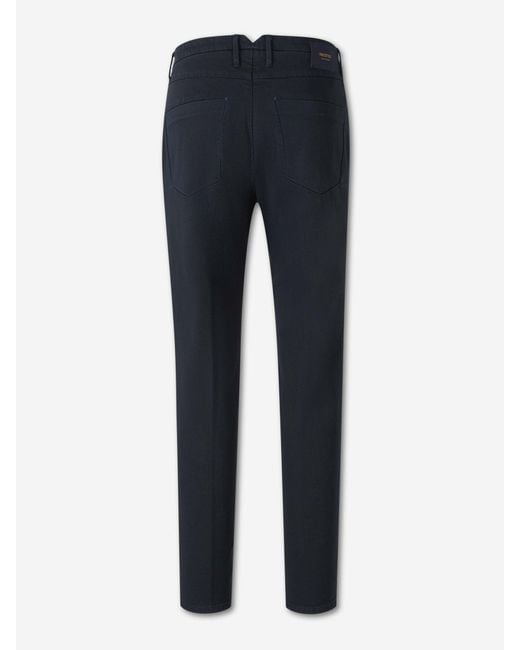 Incotex Blue Straight Twill Trousers for men