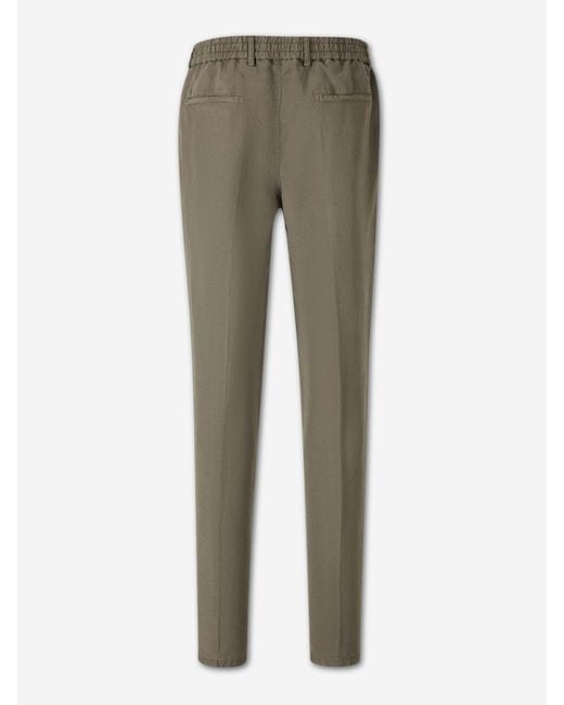 Santa Eulalia Gray Straight Leg Trousers With Pleats for men