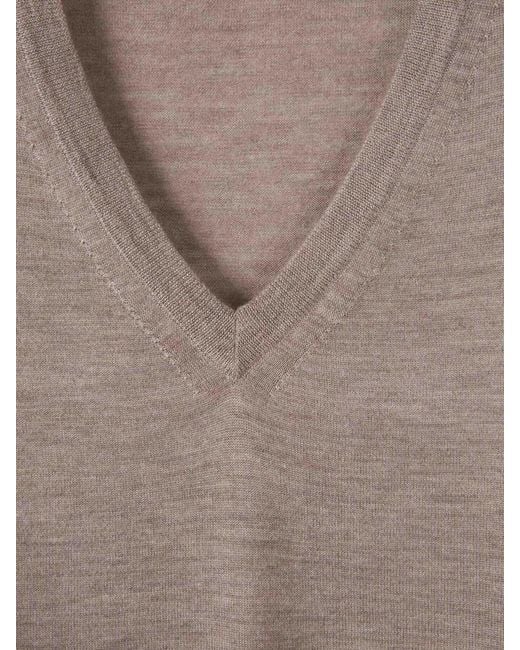 Santa Eulalia Natural Cashmere V-Neck Sweater for men