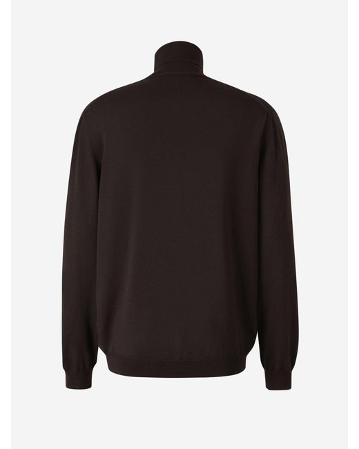 Zanone Black Wool Turtleneck Sweater for men