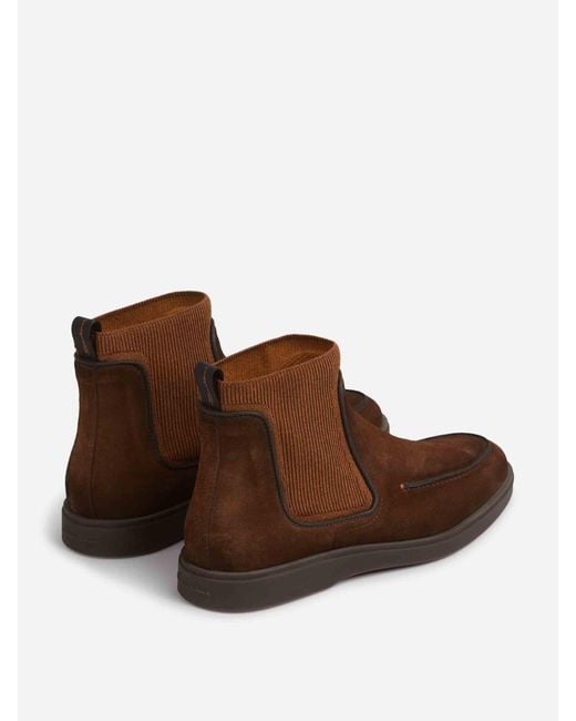 Bottes Chelsea Daim Santoni pour homme en coloris Brown