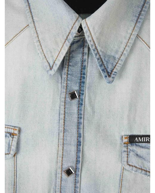 Amiri Blue Western Denim Shirt for men