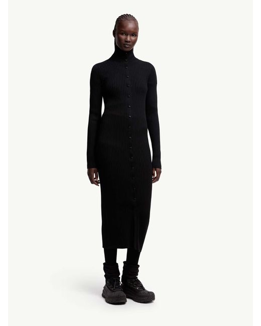 Moncler Genius Black Wool Knit Dress