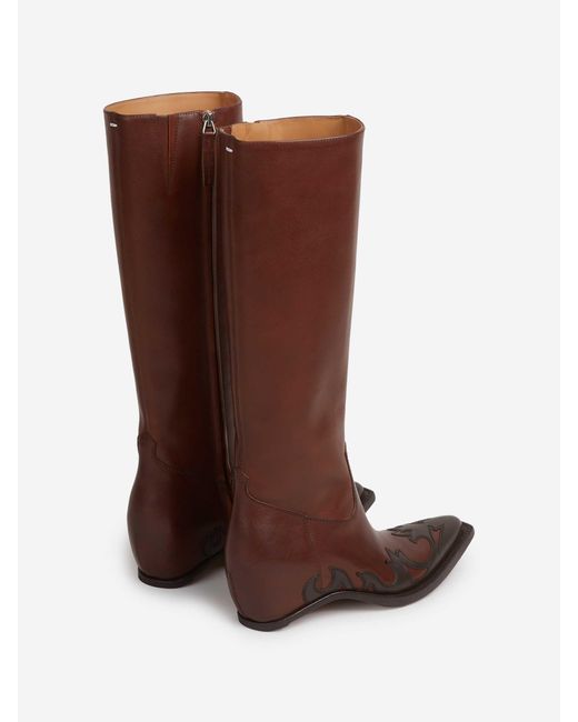 Maison Margiela Brown Western High Boots