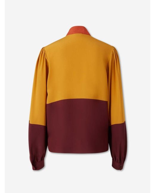 Saint Laurent Multicolor Colour Block Blouse
