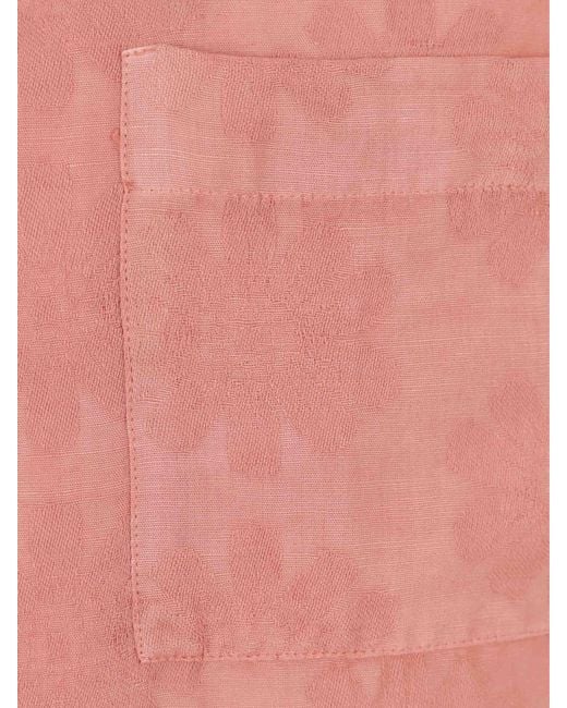 Vincenzo Di Ruggiero Pink Linen Casual Shirt for men