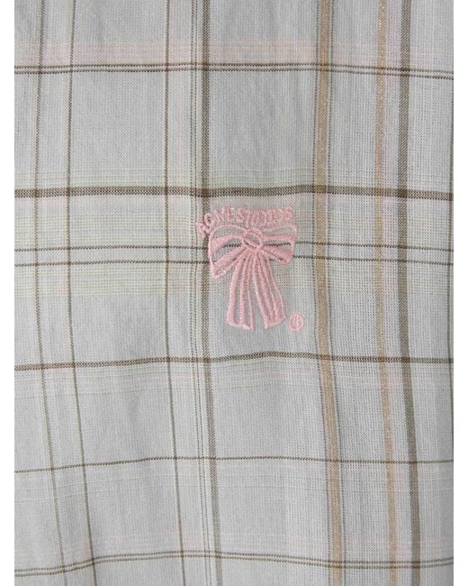 Acne Gray Plaid Pattern Shirt for men