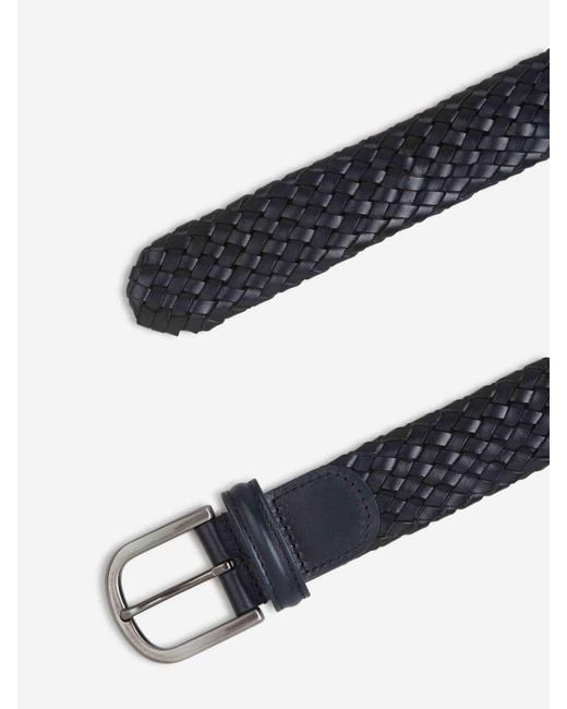 Santa Eulalia Black Braided Belt for men