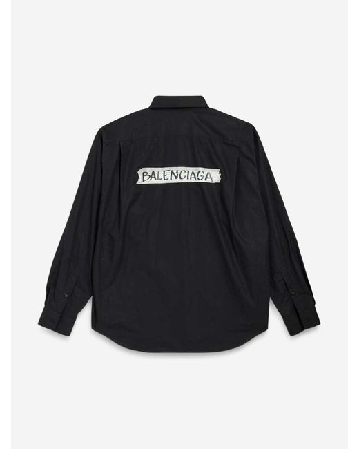 Balenciaga Blue Shirt Masking Tape for men