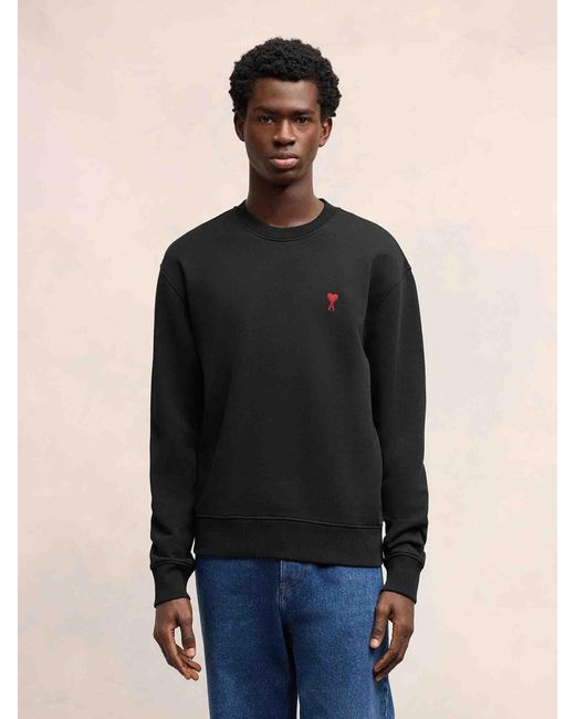 Sudadera Logo Algodón AMI de hombre de color Black