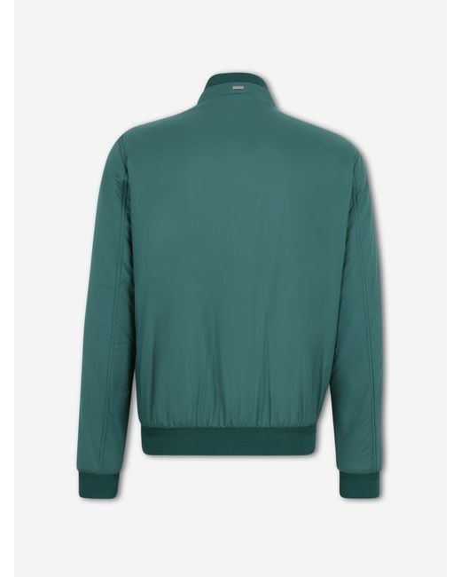 Herno Green Casual Bomber Jacket for men