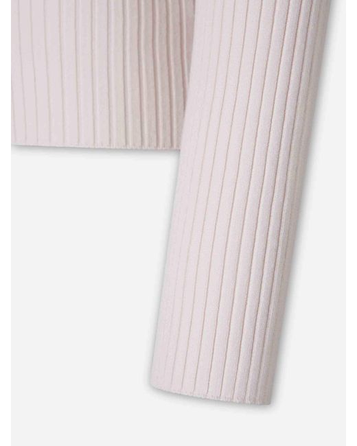 Courreges White Ribbed Jersey Logo