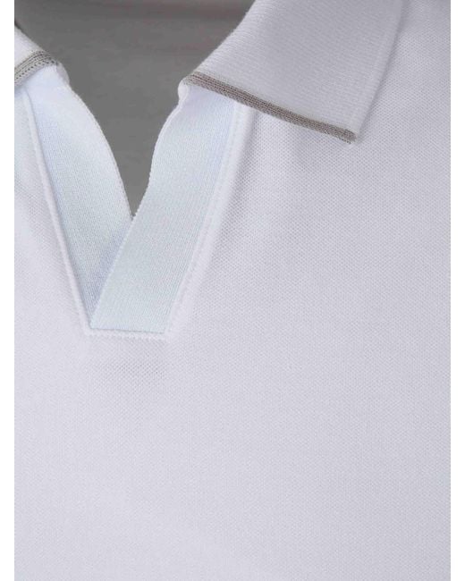 Santa Eulalia White Cotton Polo Shirt for men