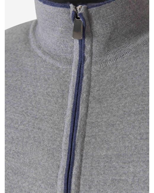 Santa Eulalia Gray Wool Knit Cardigan for men